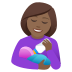 👩🏾‍🍼 woman feeding baby: medium-dark skin tone display on JoyPixels